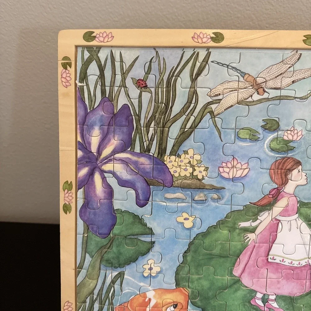Melissa & Doug Lily Pad Journey 96 Piece Wooden Jigsaw Puzzle COMPLETE‎